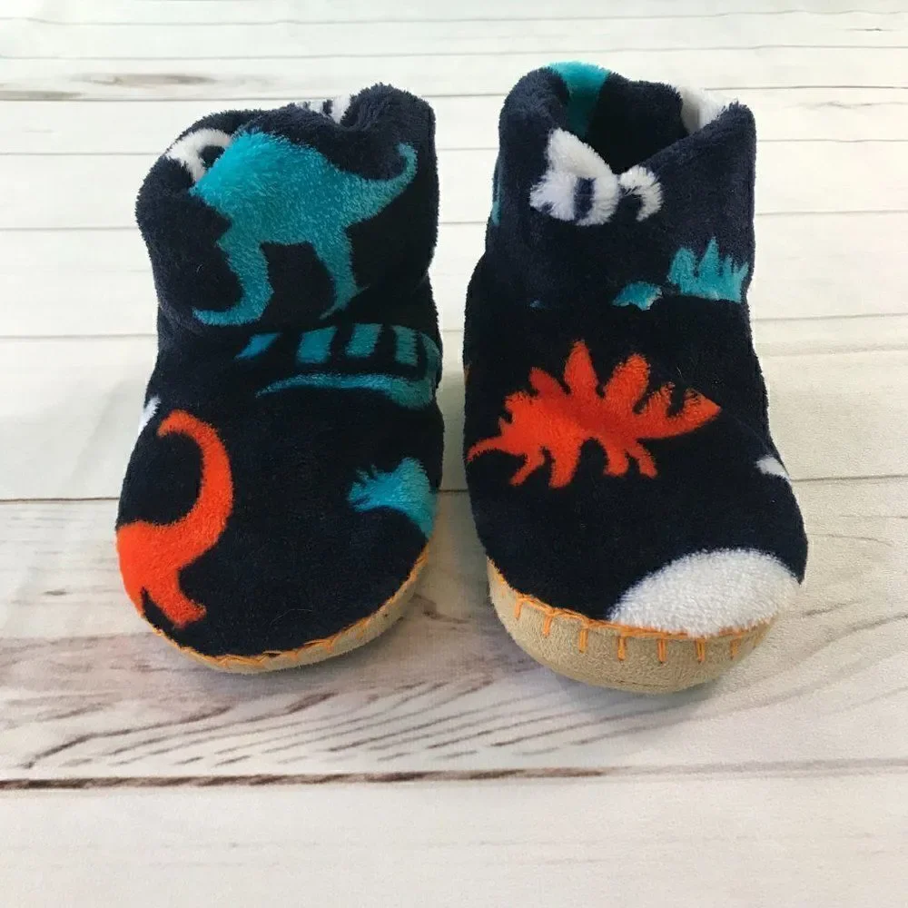 Hatley Kids Baby Dino Silhouettes Fleece Booties Size 1-2